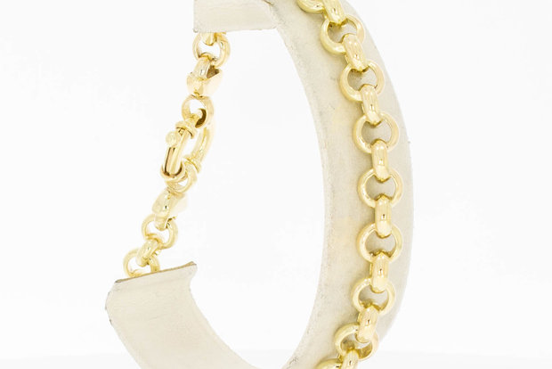 14 Karaat gouden Jasseron armband - 23 cm