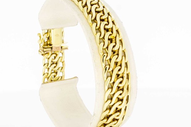 14 Karaat gouden gevlochten armband - 18,9 cm