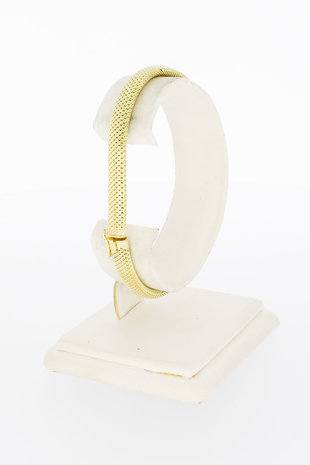 14 karaat gouden gevlochten vintage armband - 19,5 cm