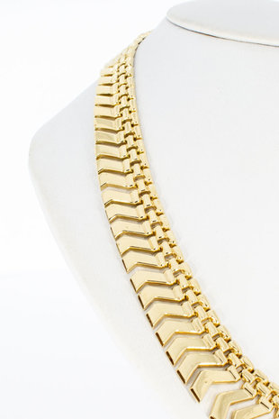 14 karaat gouden zigzag Collier - 43,5 cm