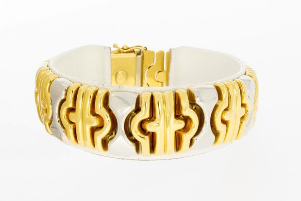 18 Karaat gouden Fantasie armband - 18 cm
