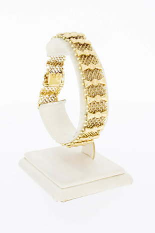 14 Karaat gouden Fantasie gevlochten armband - 19,3 cm