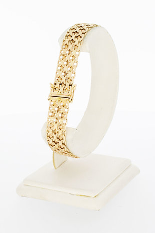 14 Karaat geel gouden gevlochten armband - 20 cm