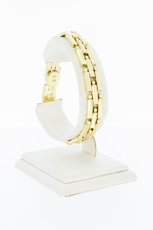 14 Karaat geel gouden Kegel schakel armband - 18,8 cm