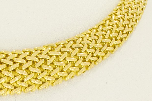 18 karaat gouden gevlochten Collier - 42 cm