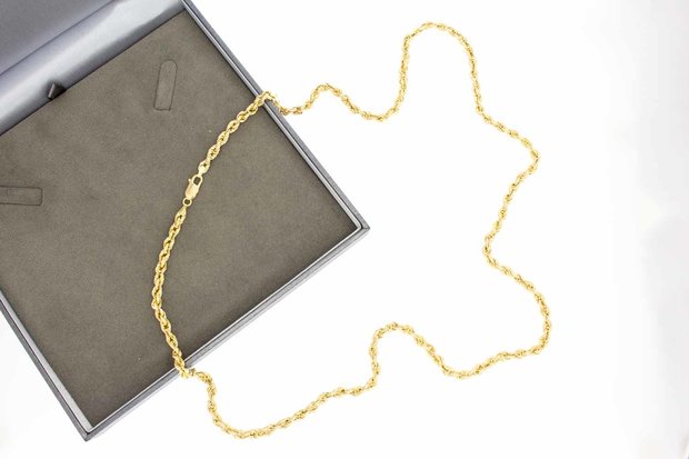 18 Karaat gouden gevlochten Koord ketting- 76,5 cm