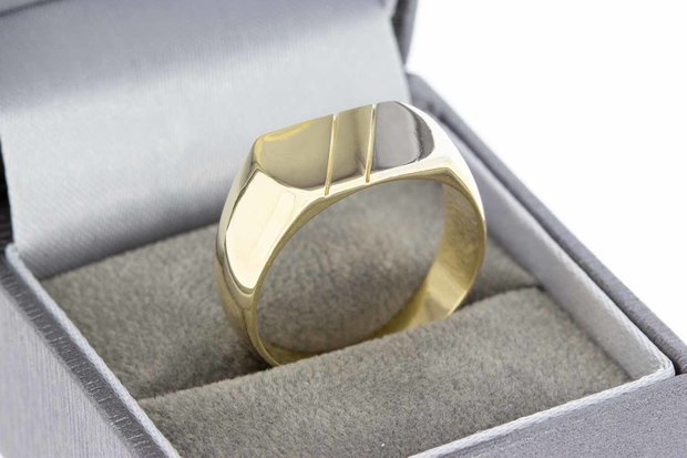 14 Karaat bicolor gouden Statement ring (ringmaat 20,5 mm)