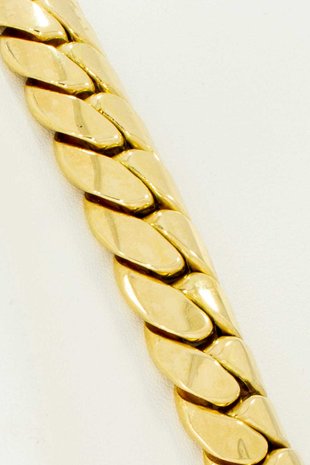 18 Karaat gouden gewalst Gourmet Collier - 46 cm