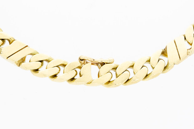 14 karaat gouden gewalste Gourmet schakelarmband- 23,0 cm