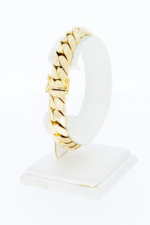14 Karaat gouden bol gewalste Gourmet armband - 19,4 cm