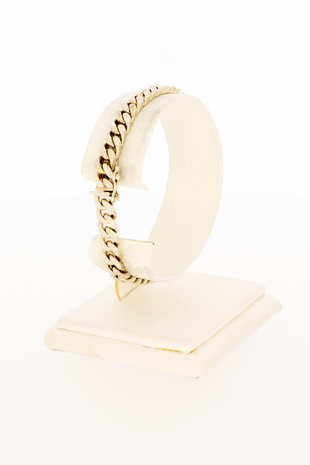 18 karaat geelgouden gewalste Gourmet armband - 18 cm
