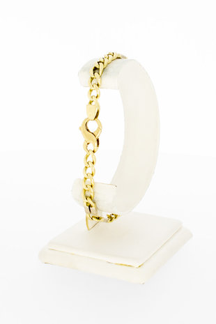 14 Karaat bicolor gouden Open Gourmet armband - 21 cm