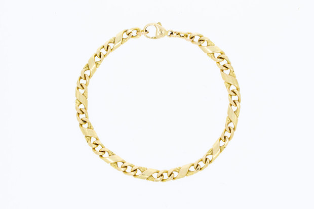 14 Karaat gouden Infinity Gourmet armband - 19,1 cm