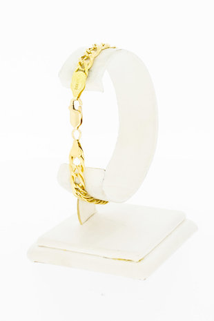 18 Karaat gouden gevlochten Gourmet armband - 19,4 cm