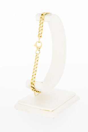 14 karaat gouden gewalste & geslepen Gourmet armband-22,5 cm