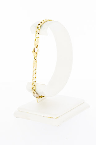 14 karaat gouden Gourmet Armband met Diamant - 21,7 cm