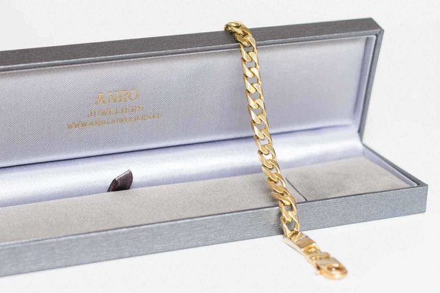 18 Karaat bicolor gouden Gourmet armband- 20 cm