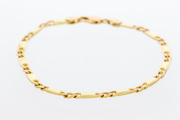14 Karaat geel gouden Gourmet armband - 20,5 cm