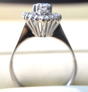 18 Karaat gouden Markies ring met Diamant - 17,9 mm