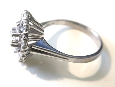 18 Karaat gouden Markies ring met Diamant - 17,9 mm