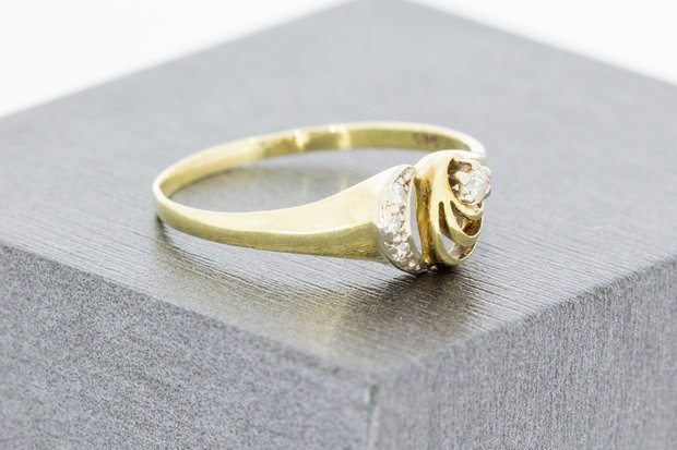 14 Karaat bicolor gouden ring gezet met Diamant - 19,1