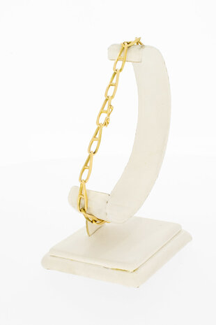 14 Karaat gouden gewalste Anker armband - 21,8 cm