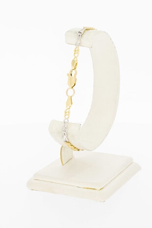 14 Karaat bicolor gouden Valkoog Infinity armband - 20,9 cm