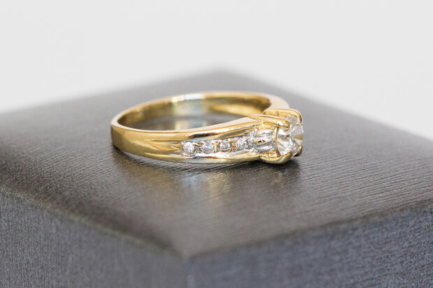 18 karaat bicolor gouden diamant ring - 15,6