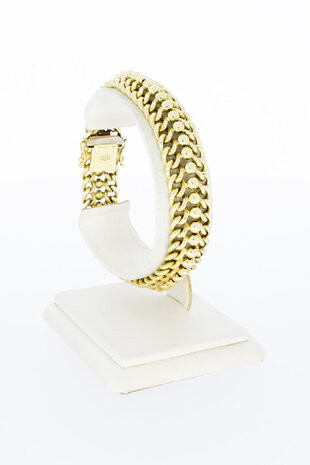 14 Karaat gouden gevlochten Gourmet armband- 19,6 cm