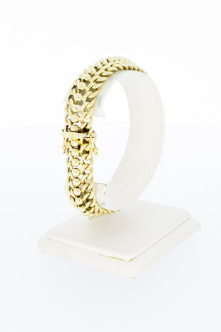 14 Karaat gouden gevlochten Gourmet armband- 19,6 cm