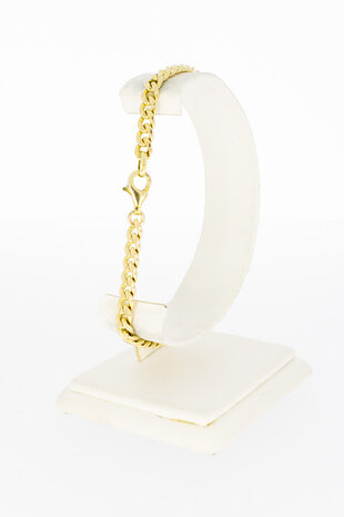 14 karaat gouden gewalste Gourmet schakelarmband- 21,2 cm