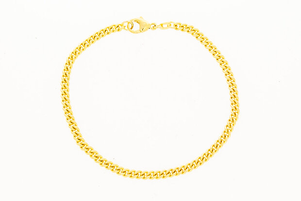 14 Karaat geel gouden Gourmet schakelarmband - 19 cm