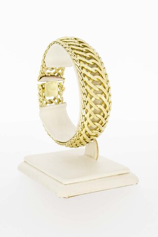 Gevlochten armband 14 Karaat goud - 19,5 cm