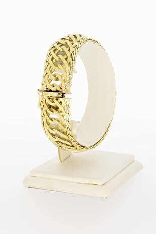 Gevlochten armband 14 Karaat goud - 19,5 cm