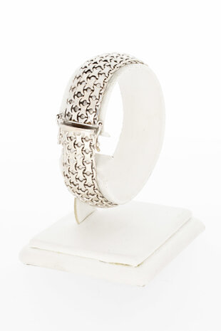 18 Karaat wit gouden gevlochten armband - 16,8 cm