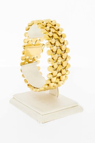 18 Karaat gouden brede gefigureerde armband - 19,3 cm