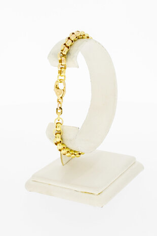 14 Karaat geel gouden Jasseron armband - 20 cm