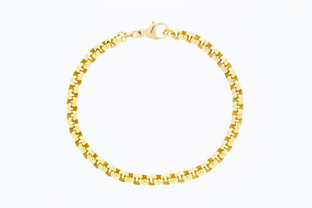 14 Karaat geel gouden Jasseron armband - 20 cm