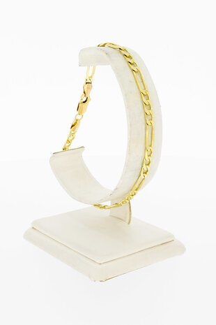 14 Karaat Figaro gouden armband - 21,4 cm