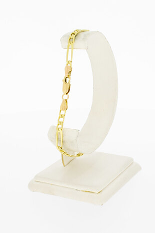 14 Karaat Figaro gouden armband - 21,4 cm