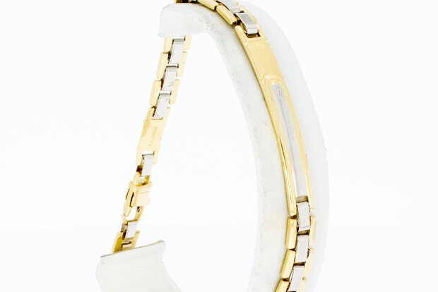 18 Karaat gouden Staafjes armband - 22 cm