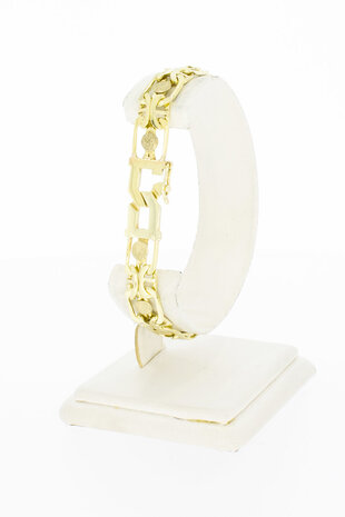 14 Karaat fantasie Staafjes armband goud - 19,8 cm