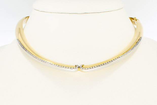 18 Karaat gouden Kraag diamant collier - 44 cm