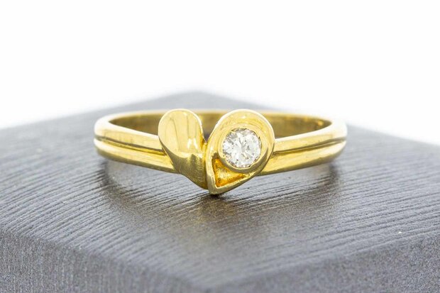 18 Karaat gouden Solitaire diamant ring - 17,6 mm