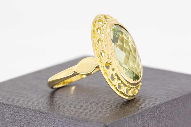 14 Karaat gouden Retro Parsolite ring - 18,2 mm