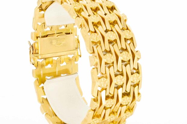 18 Karaat gouden gevlochten armband - 19 cm