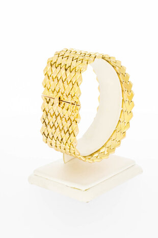 18 Karaat gouden brede Wiebertjes armband - 19 cm