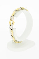 18 Karaat bicolor gouden fantasie armband - 19,4 cm