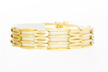 18 Karaat gouden brede Staafjes armband - 20,1 cm