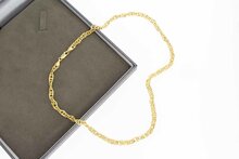 14 Karaat gouden gevlochten Fantasie schakelketting - 51,7 cm